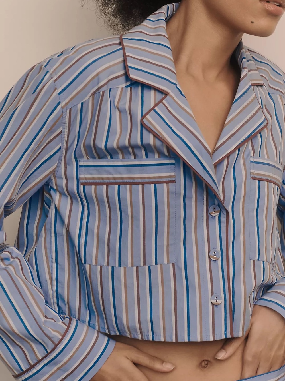 By Anthropologie Crop Pajama Shirt - Picture 5 of 5